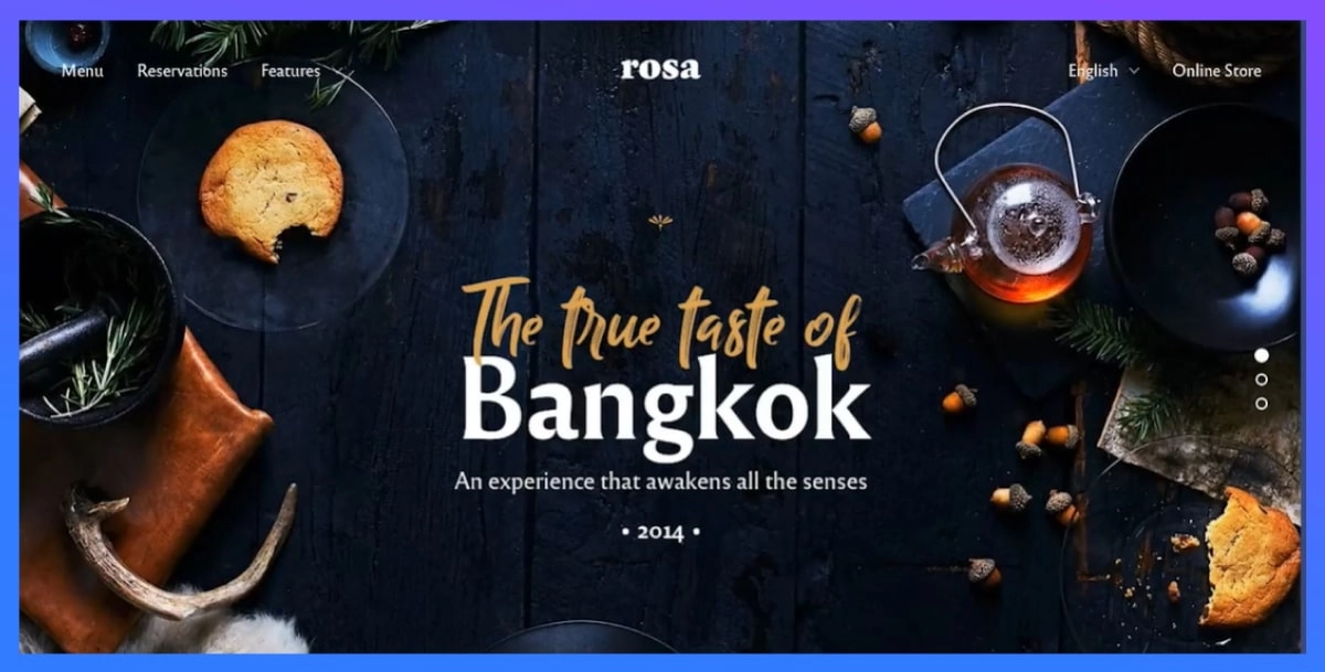 a photo of rosa restaurant WordPress theme