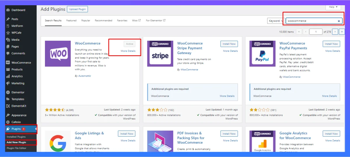 woocommerce install process