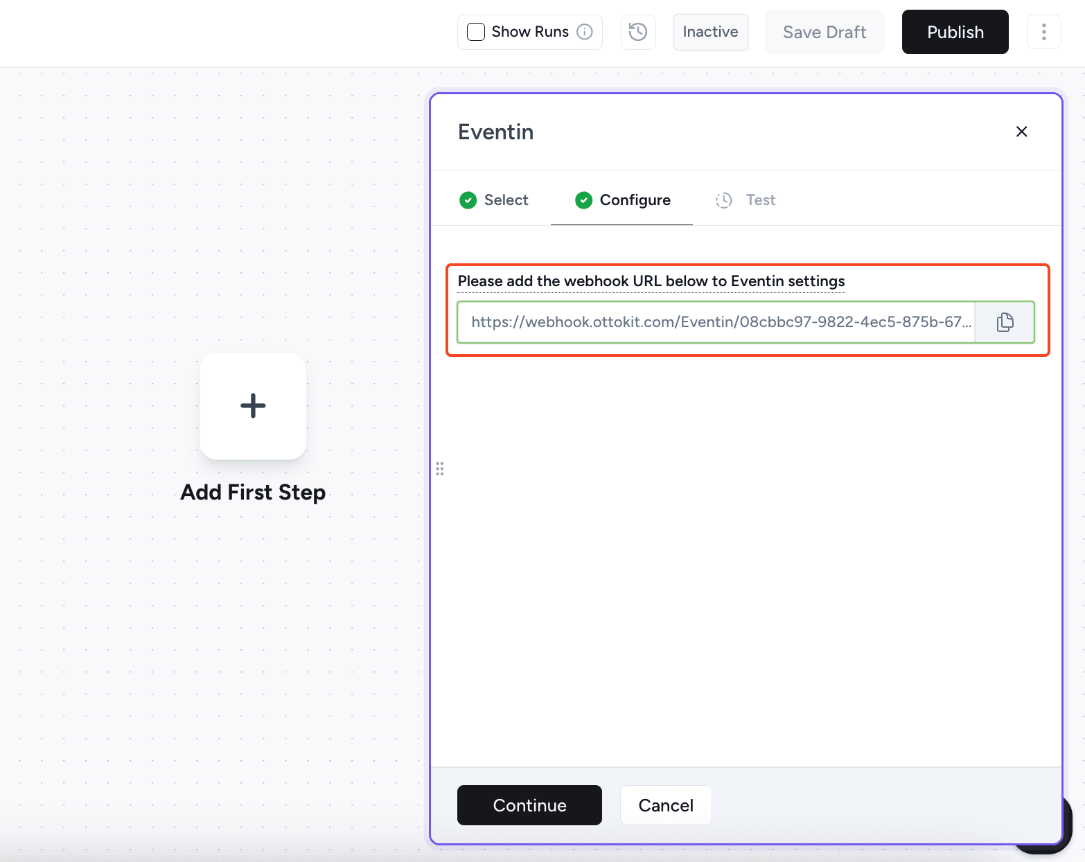 Adding the webhook