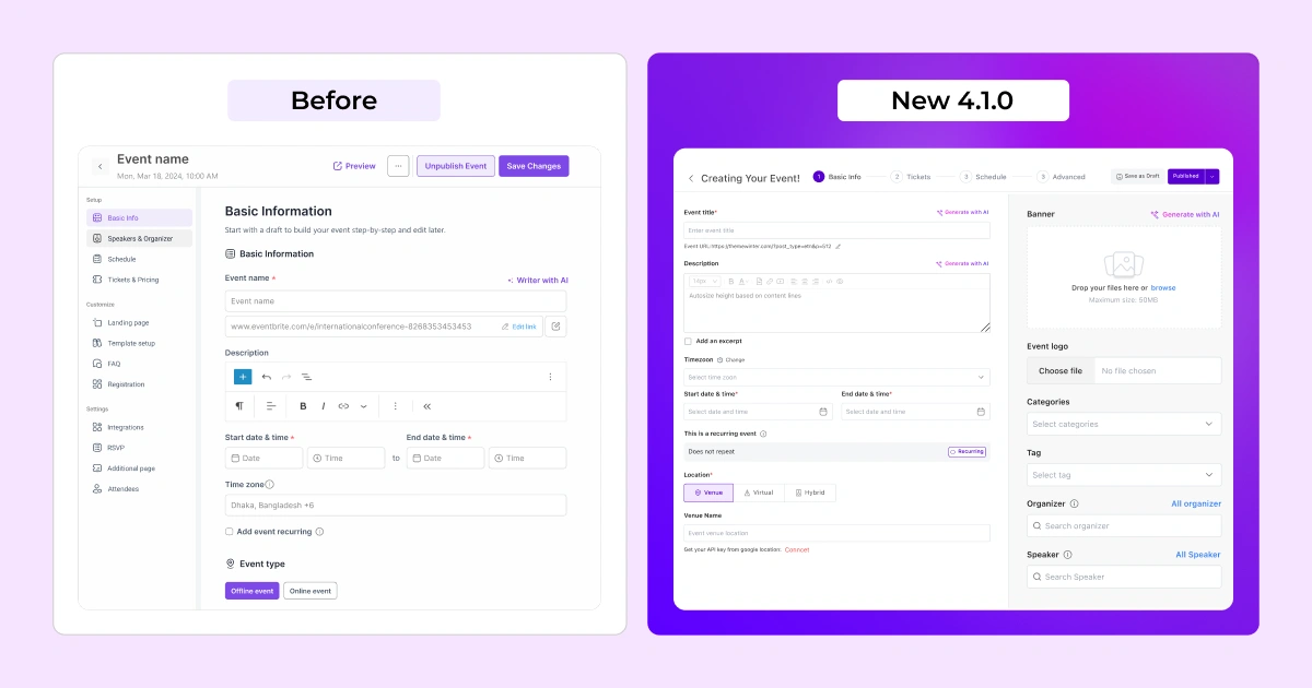Eventin 4.1.0 New Era of Event Creation