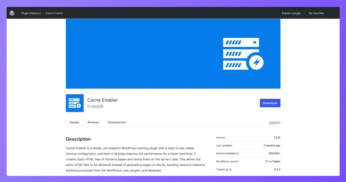 best caching plugin for wordpress cache enabler