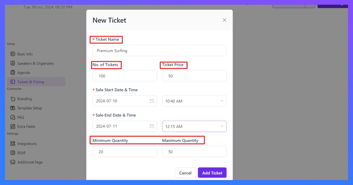 add ticket quantity in eventin event management plugin