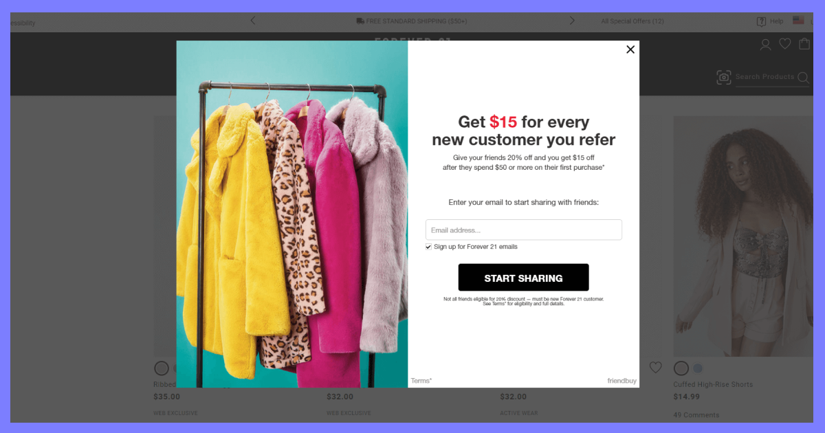 E-commerce: Fashion Retailers Popup Ads