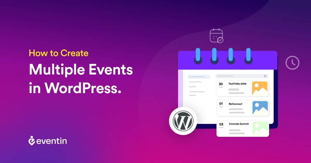 how to create multiple events in wordpress