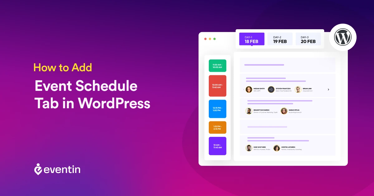 how to add event schedule tab