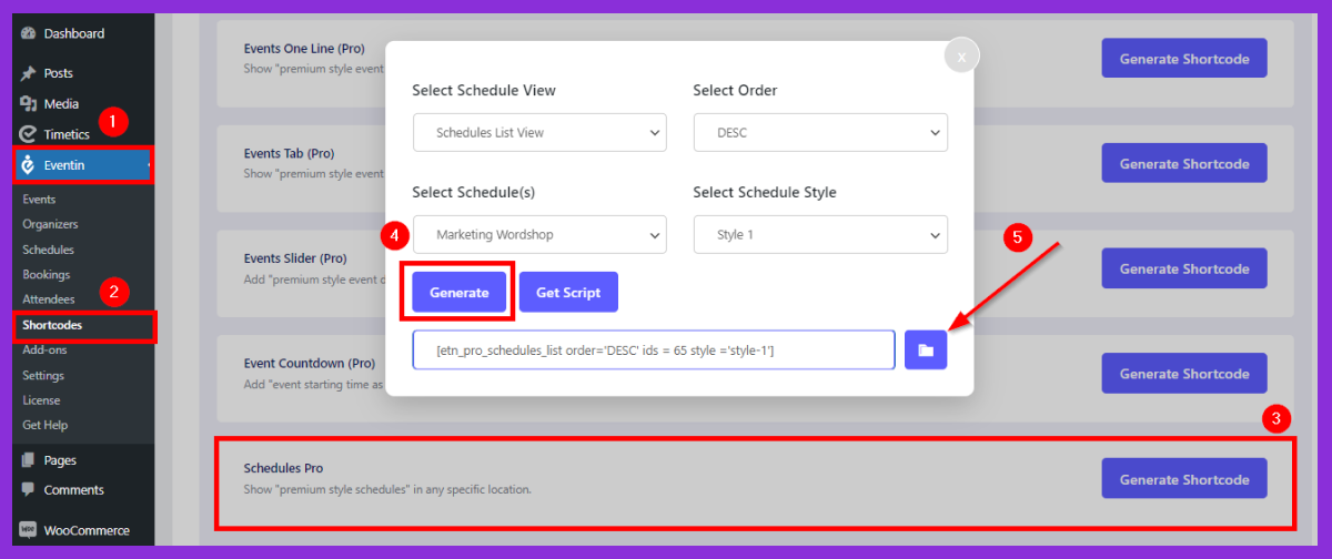 Add the Event Schedule Tab to Your WordPress Website Menu