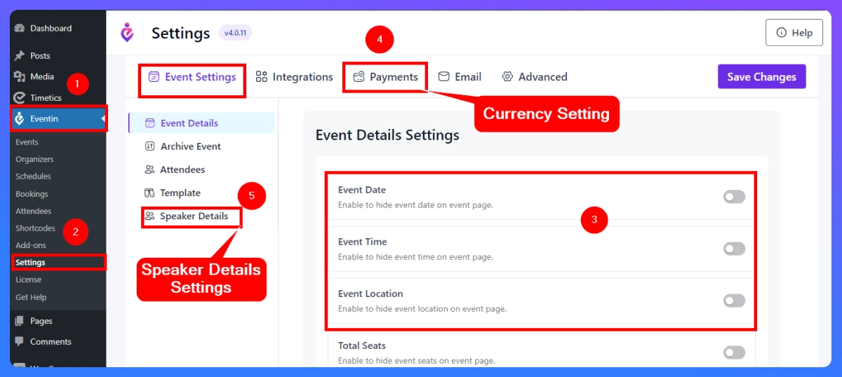 Configure Eventin Settings