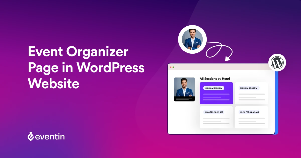 Event organizer page in WordPress
