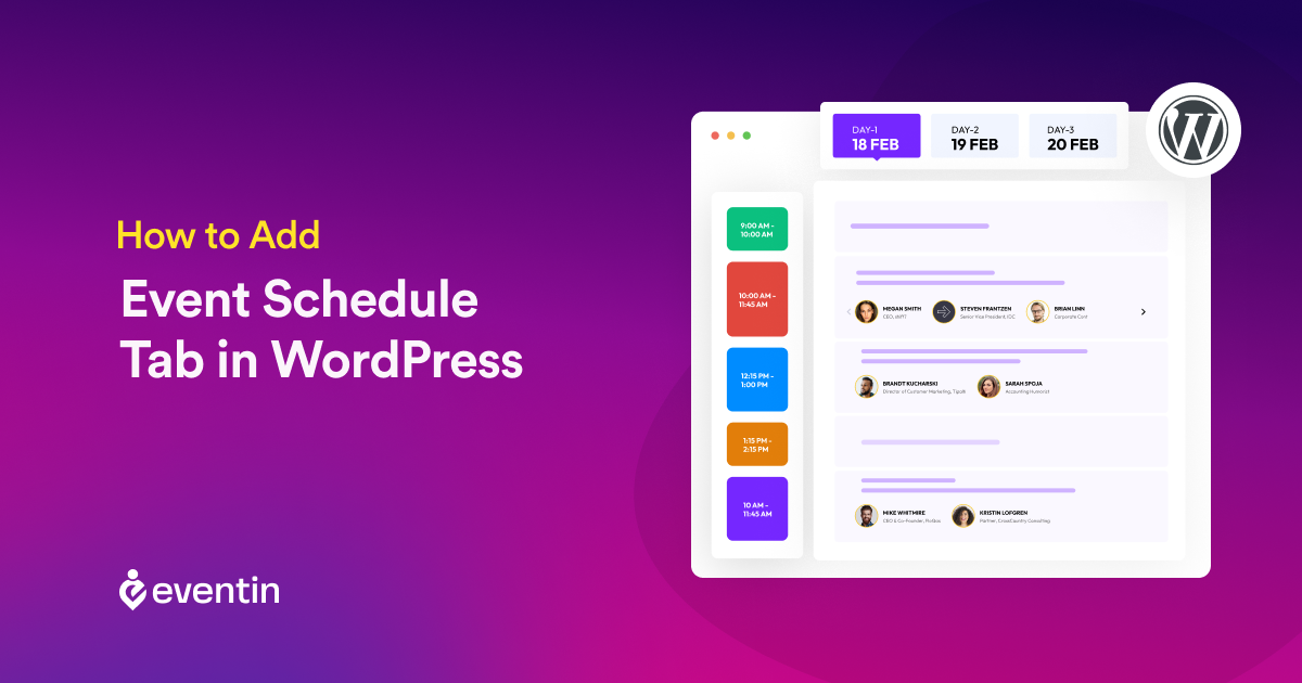 How to Add Event Schedule Tab in WordPress Website