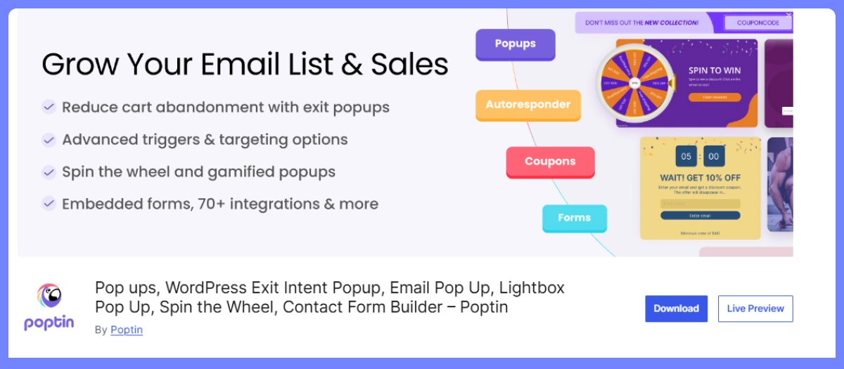 poptin popups plugin