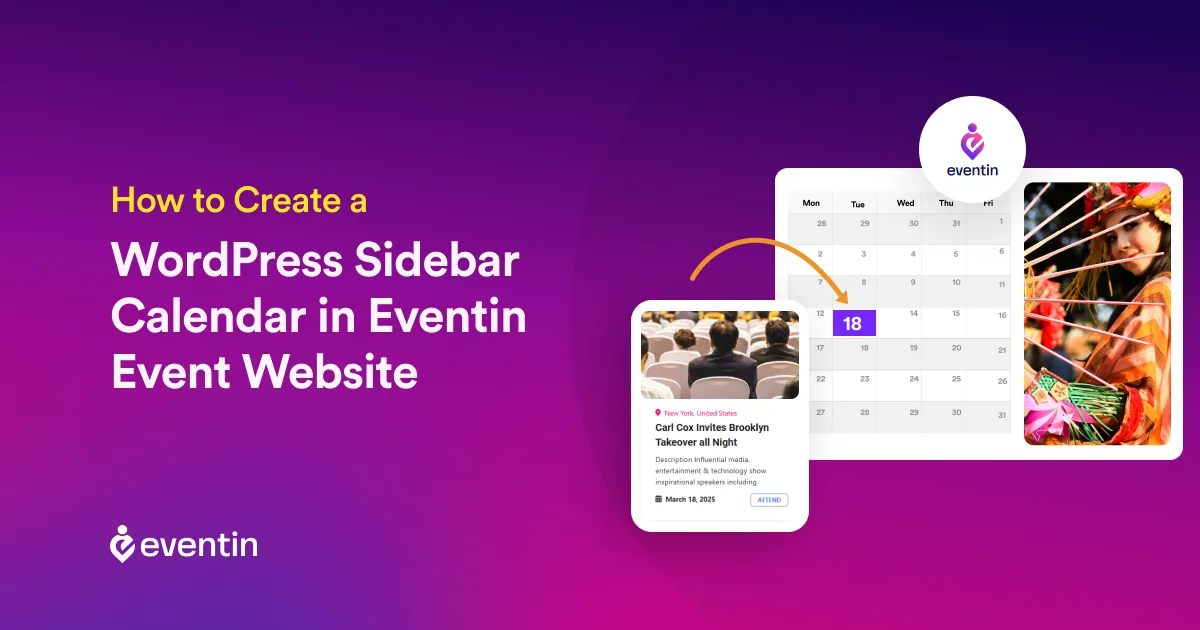 How to create a wordpress sidebar calender in eventin event website