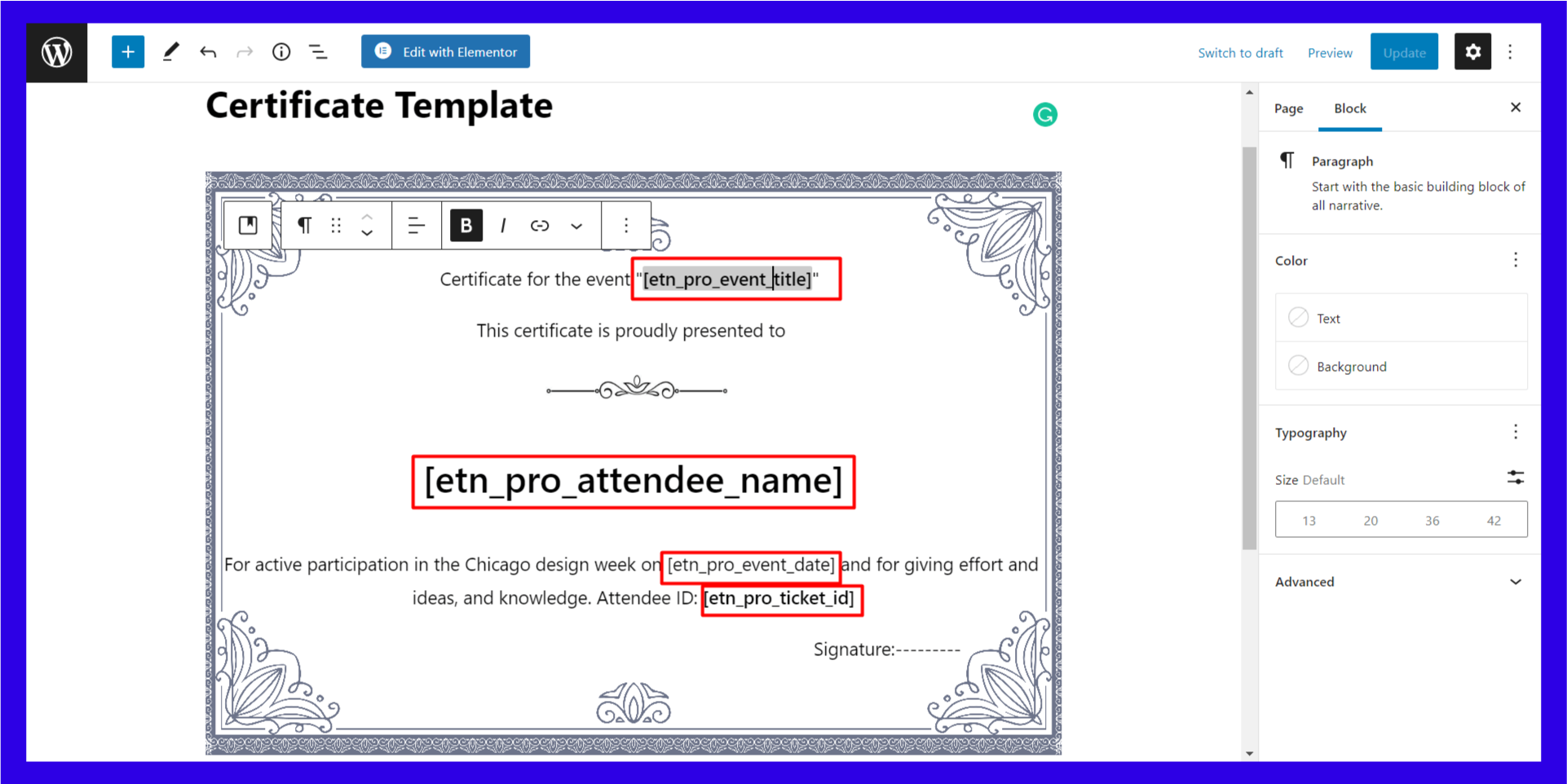 generate shortcode