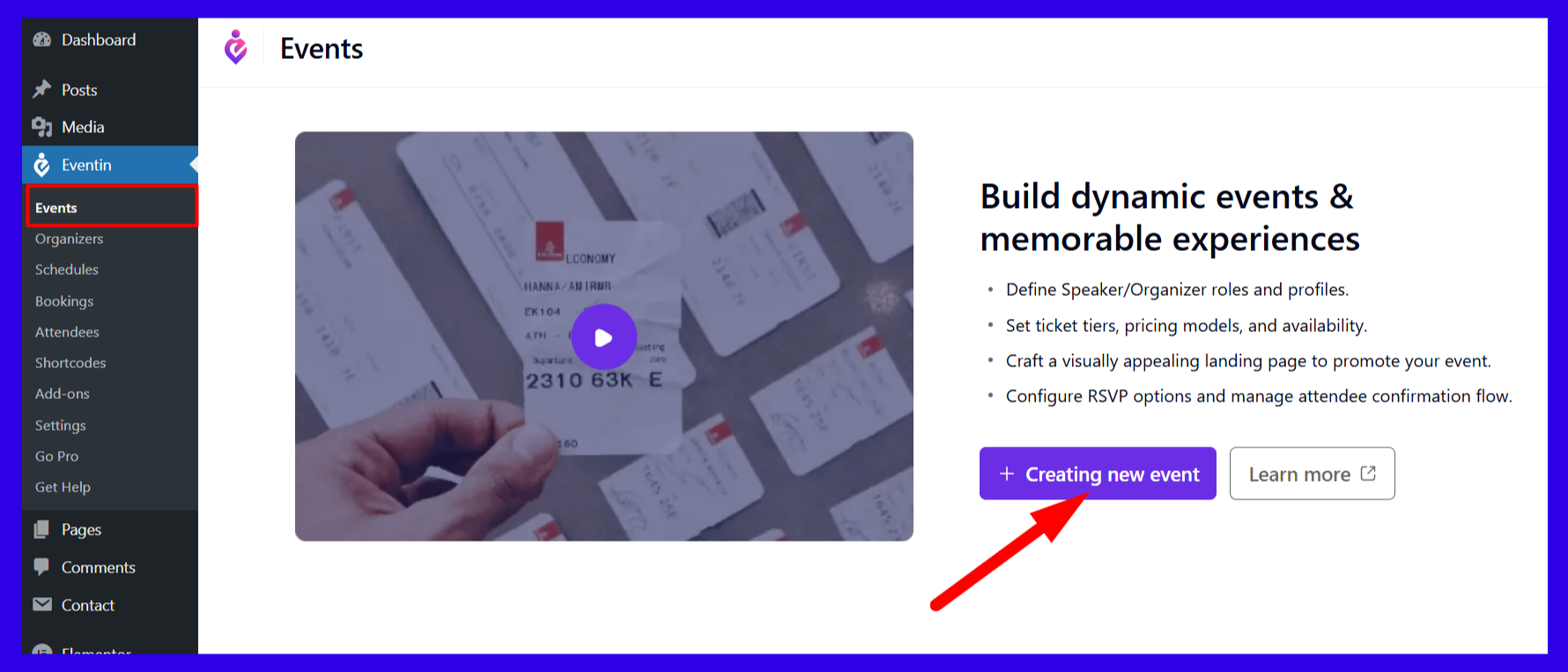 Create an Event Management Website First