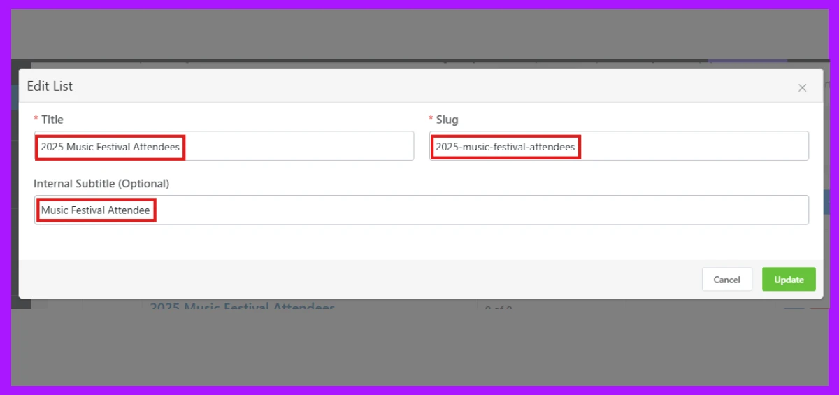 edit contact list