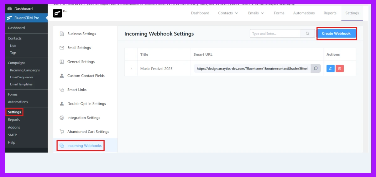incoming webhook