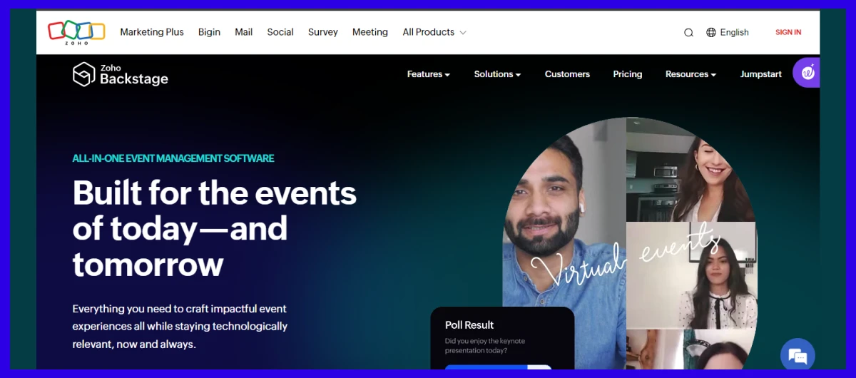 zoho backstage event management software.