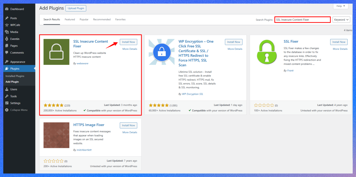 Install and activate the SSL Insecure Content Fixer plugin