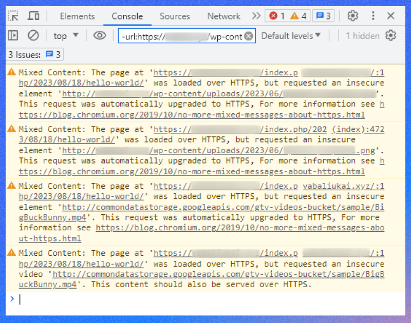 error messages