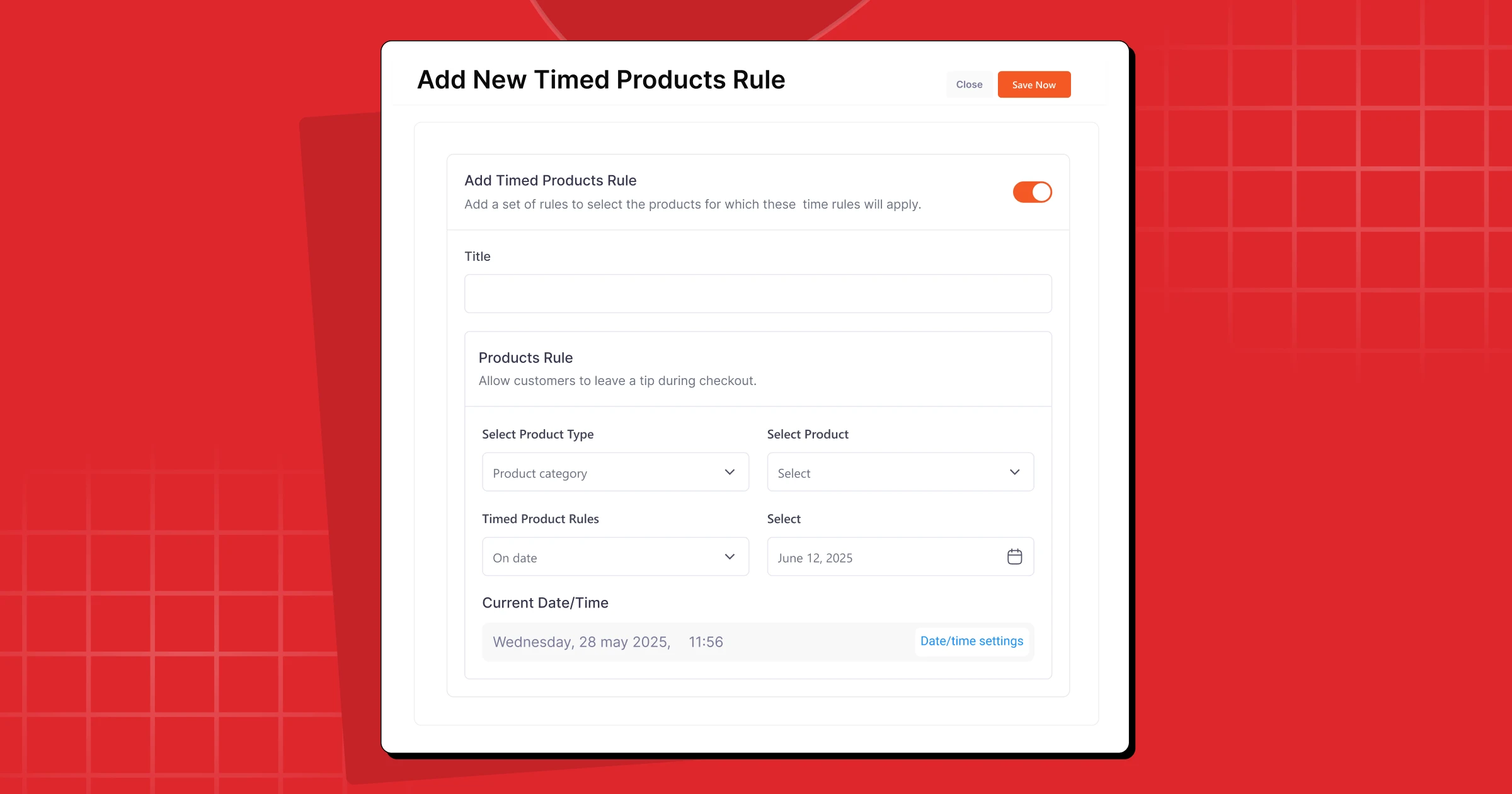 Time and product-based smart discounts (Fixed, Percentage, Standard)