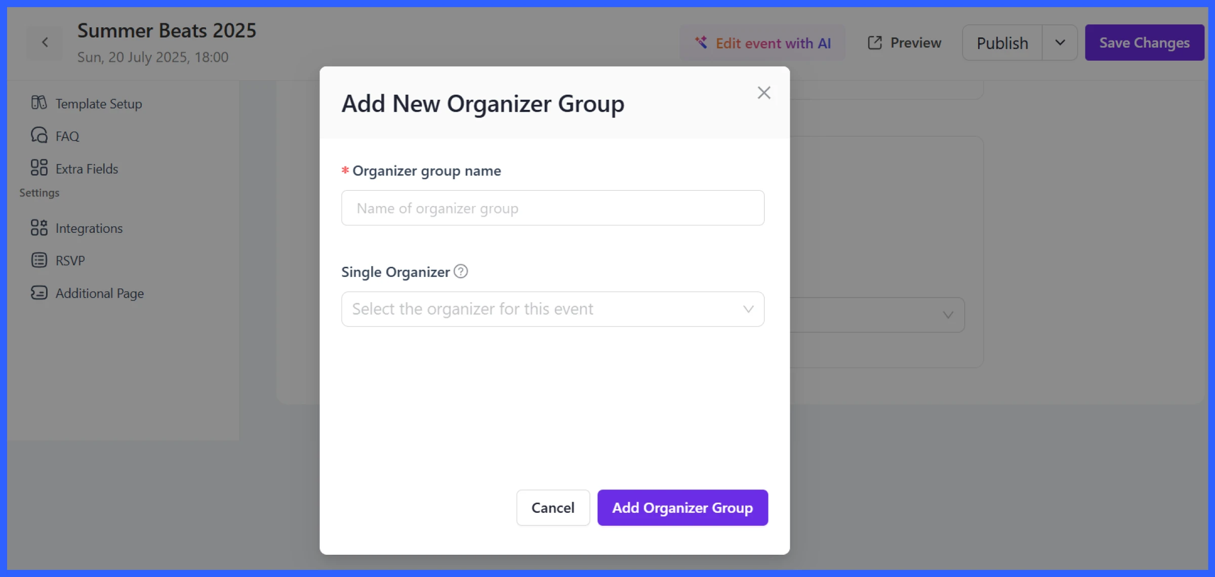 Add organizer