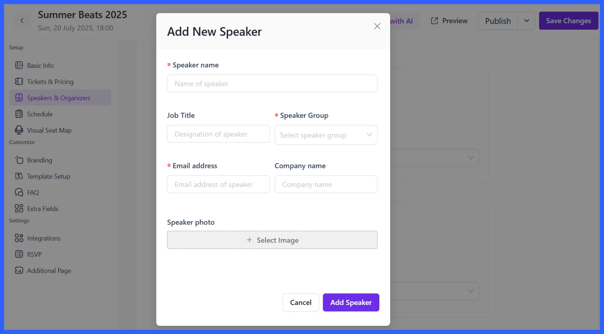 Add new speaker