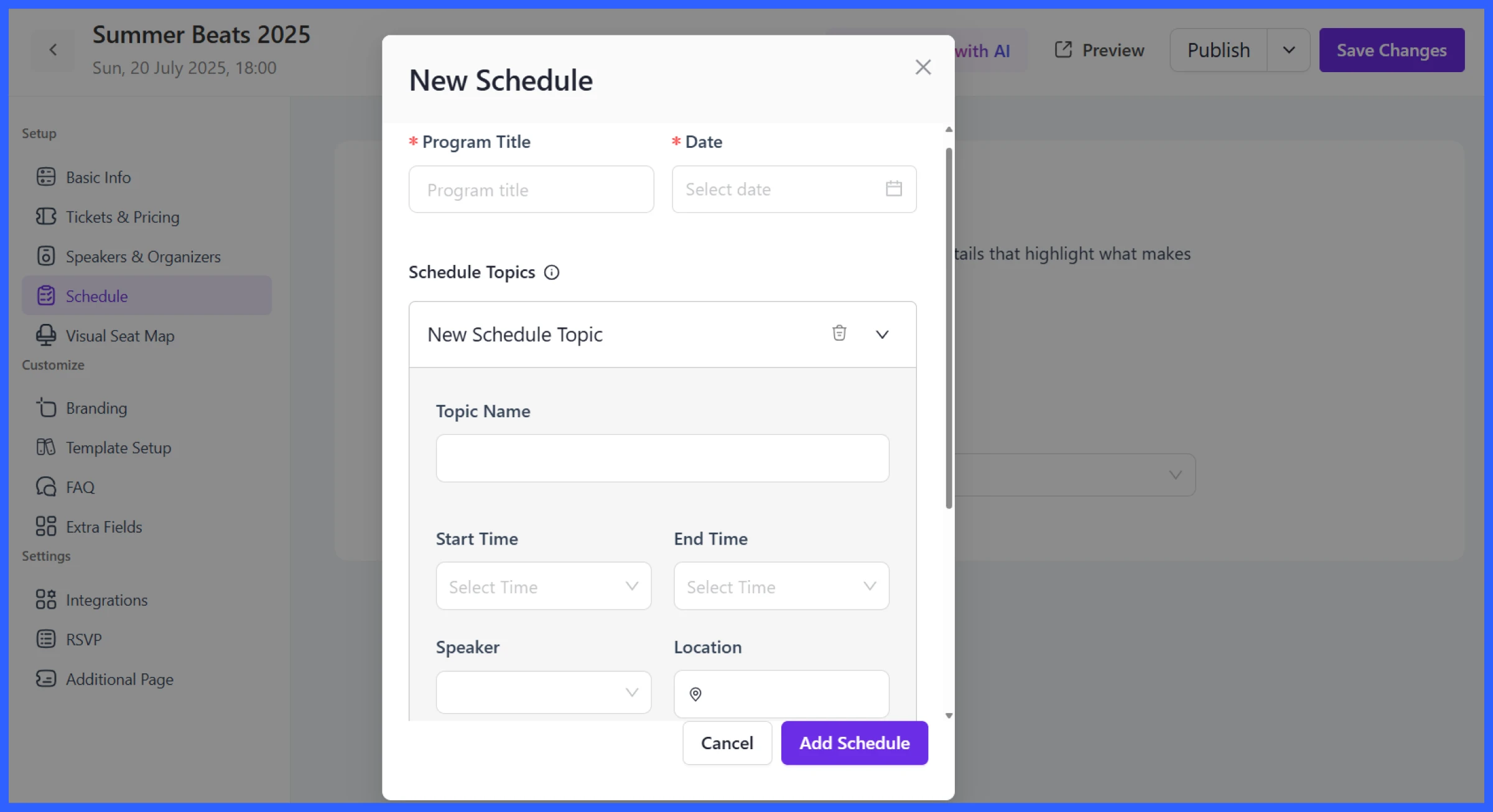 New schedule