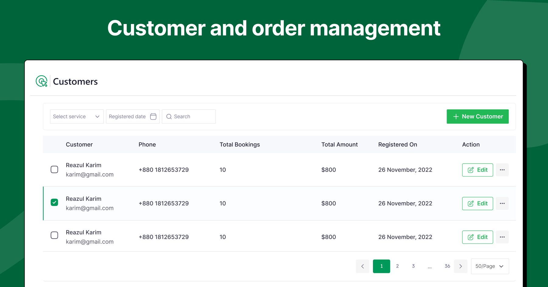 Customer and order management