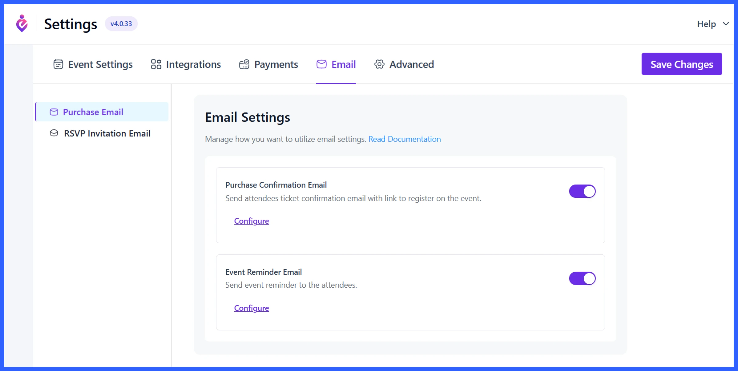 Email notifications and reminders