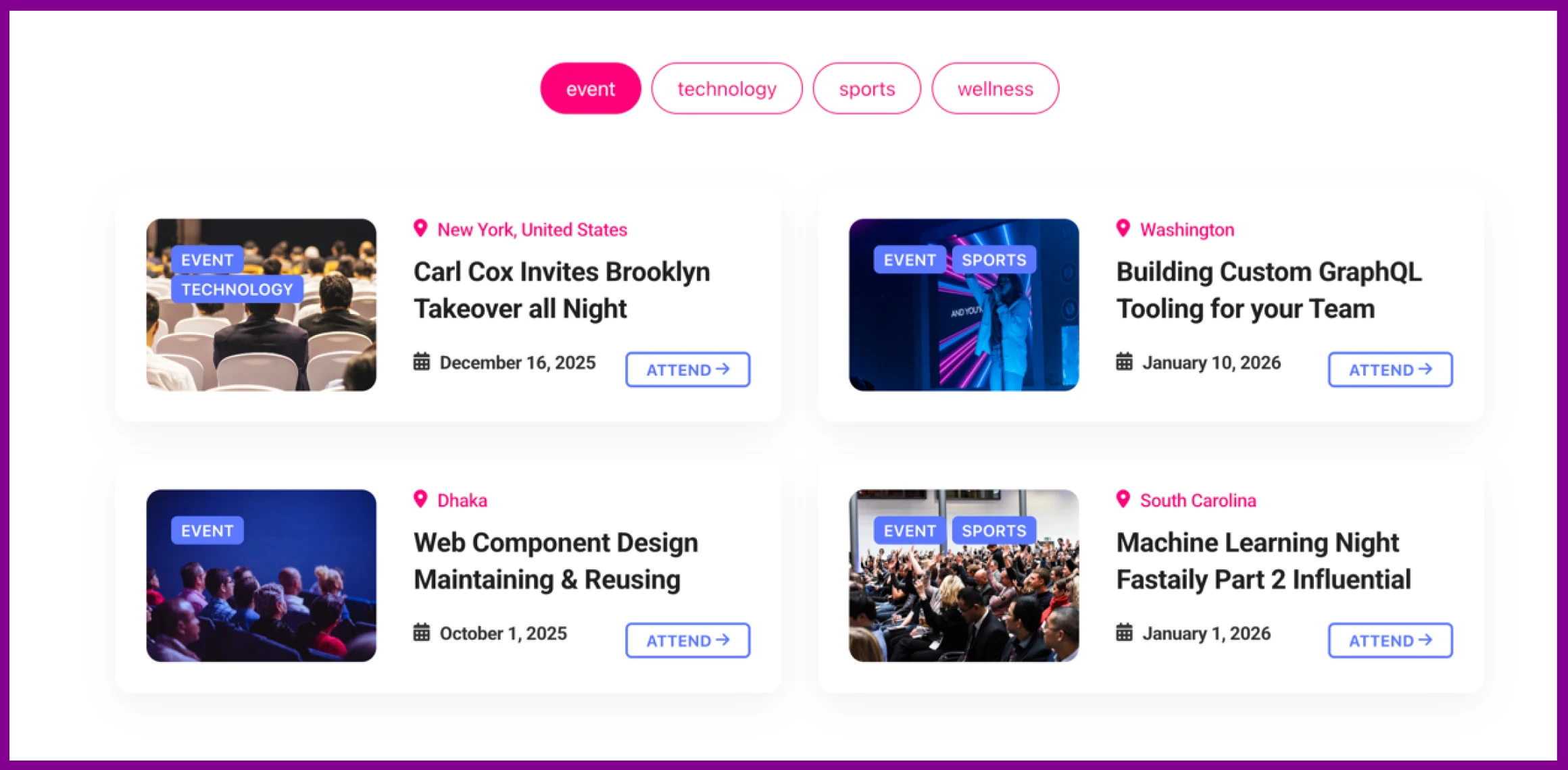 Event creation & scheduling