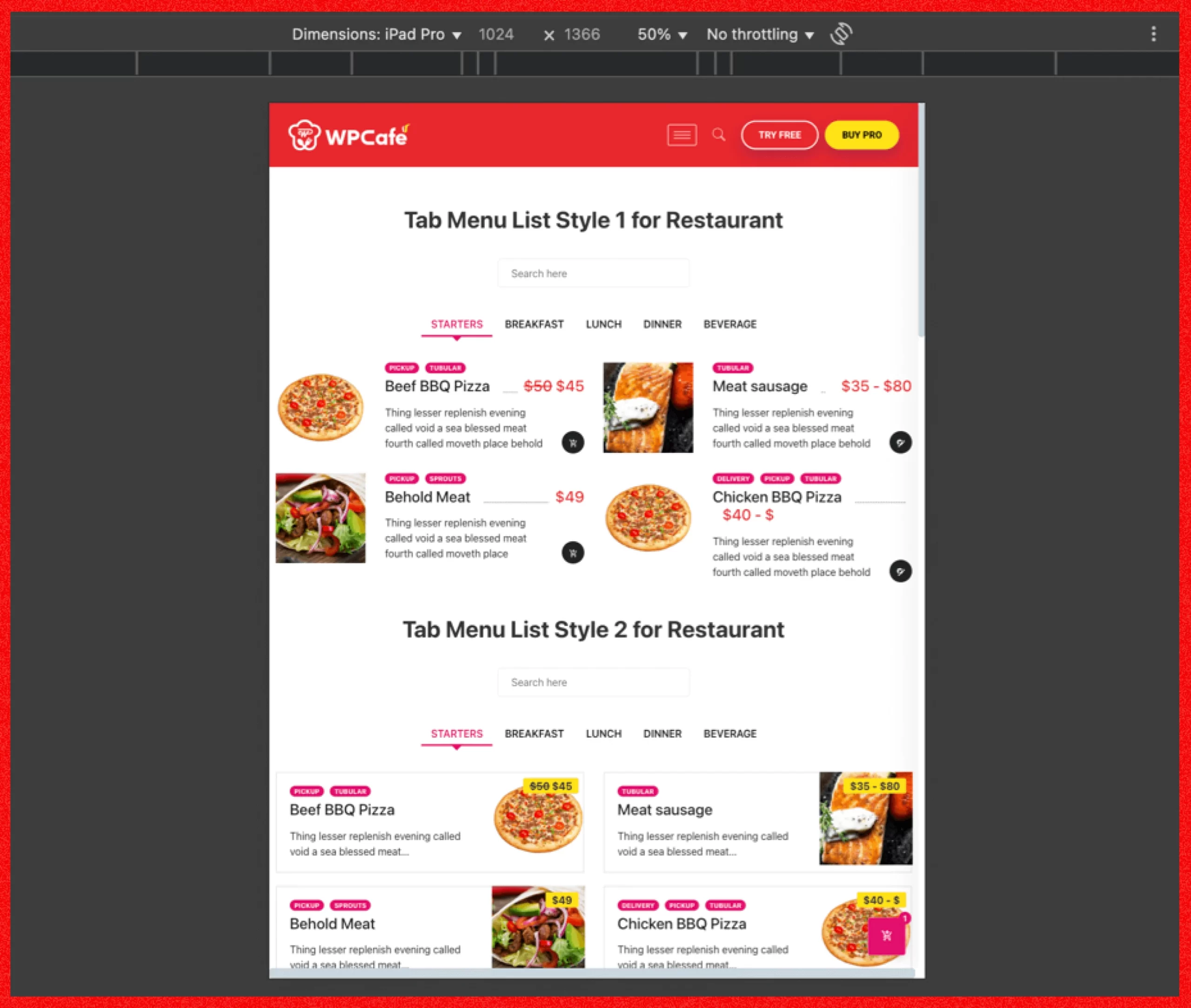 wpcafe-mobile-responsive-food-menu