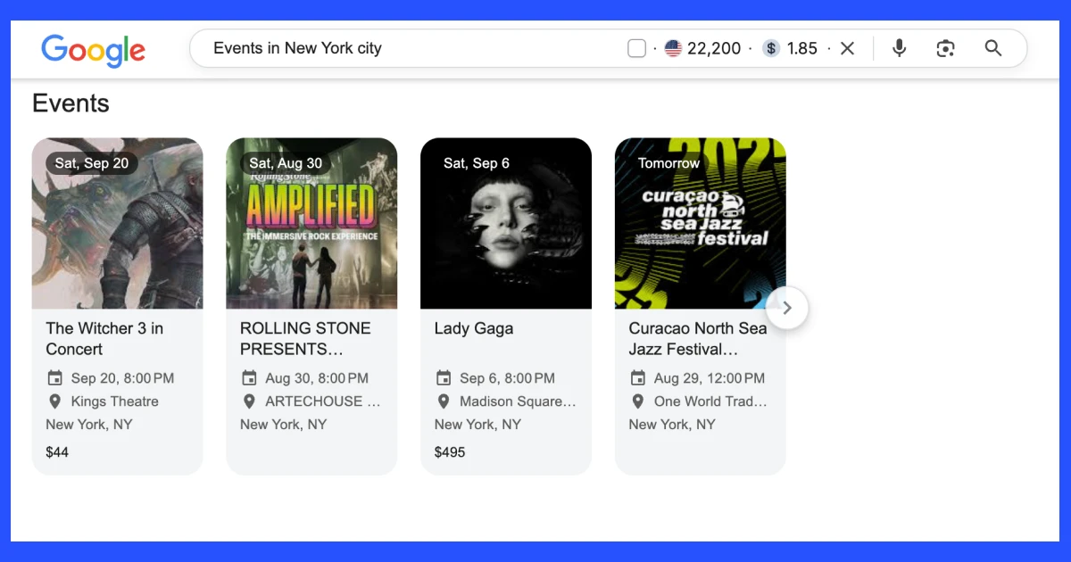 How check events near me