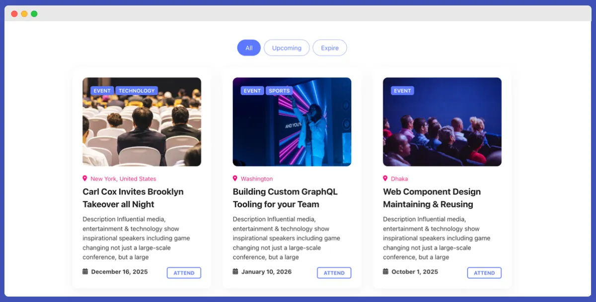  Keep your Event pages fresh and updated 