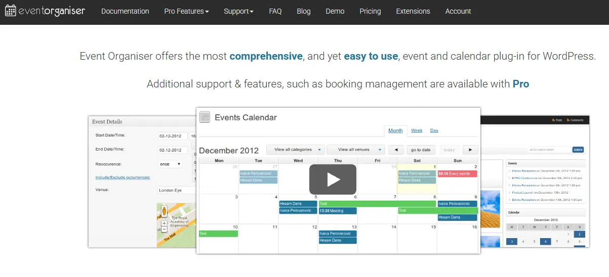 Event Organiser free version is best for complex recurring events