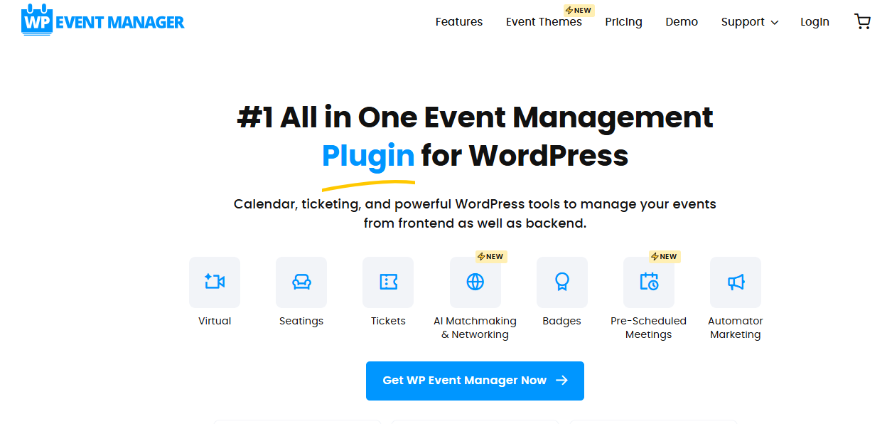 WP Event Manager free is best for event listings