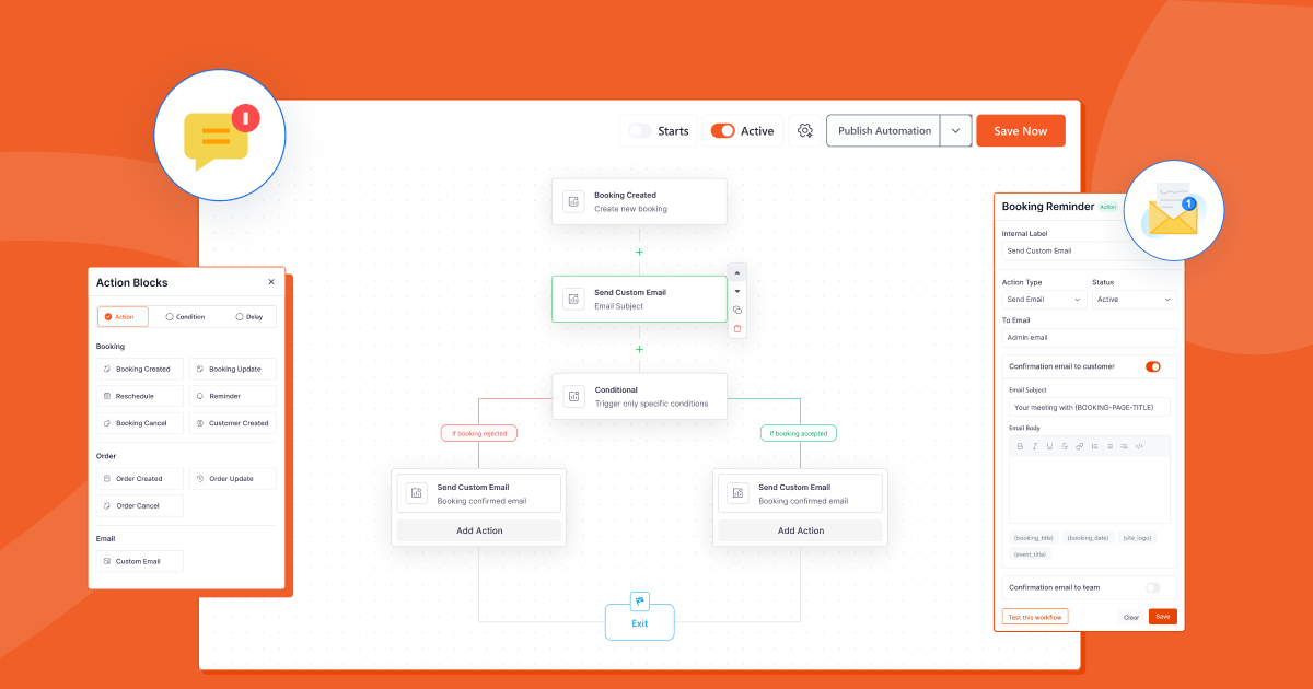 Automate restaurant booking emails with custom workflows