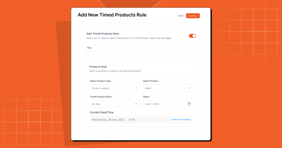 Use timed rules to different products across your restaurant