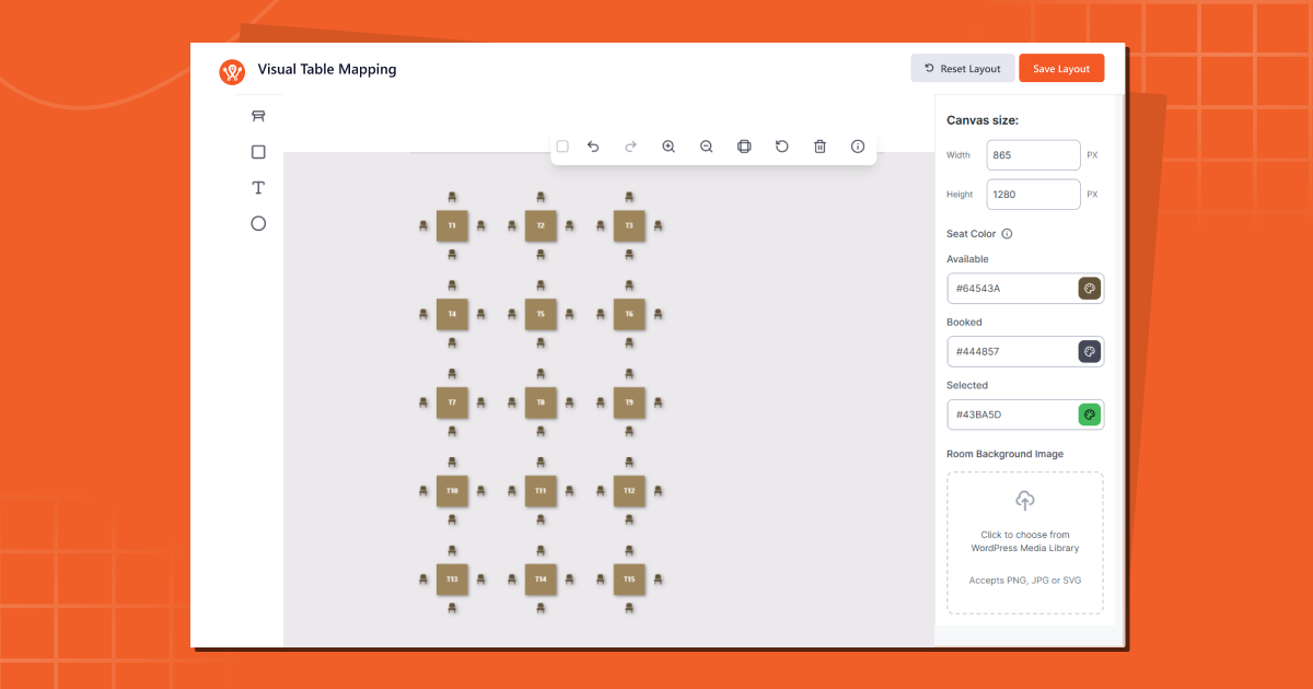 More organized visual table reservation