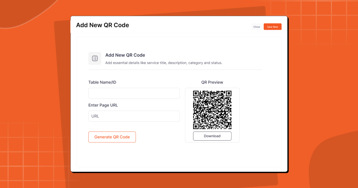 Instant QR code generation for download