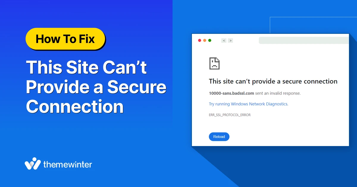 how to fix this site can’t provide a secure connection