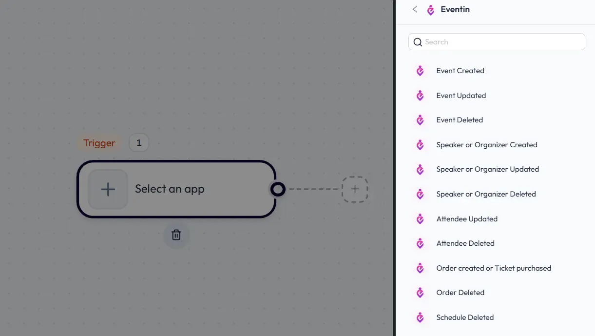 Choose your trigger for automating event management