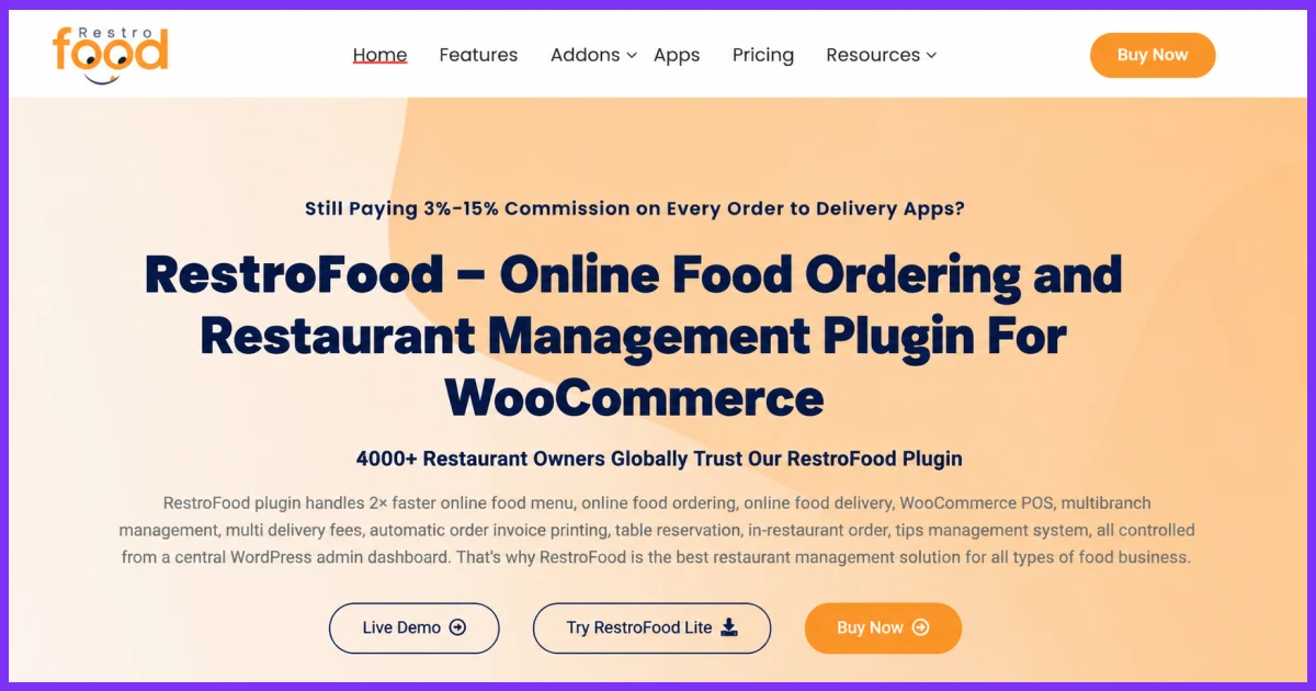 restrofood restaurant management plugin for wordpress