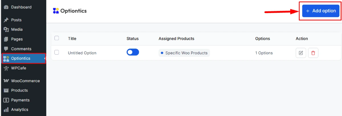 Create a New Product Option Group