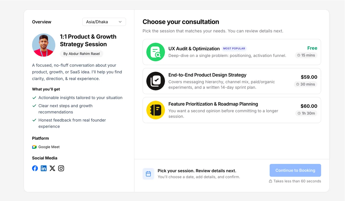 Step 1: The Client Lands on Your Booking Page