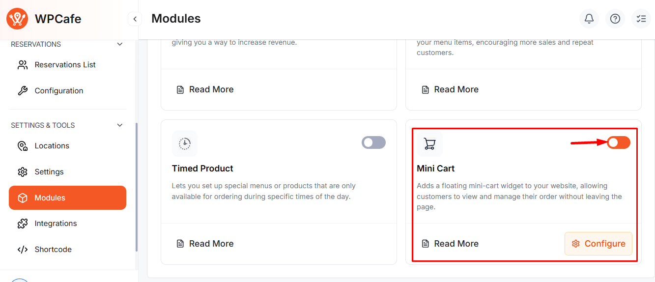 wpcafe-food-minicart-module-enable