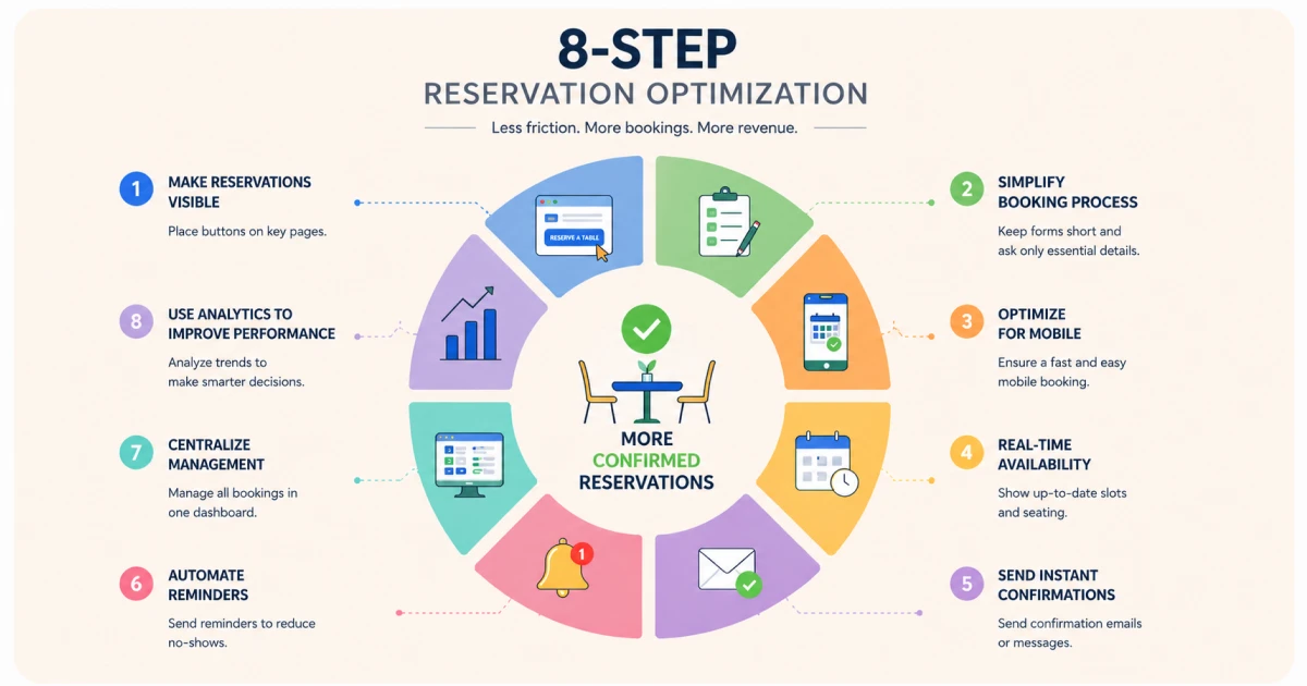 8-step restaurant reservation optimization process