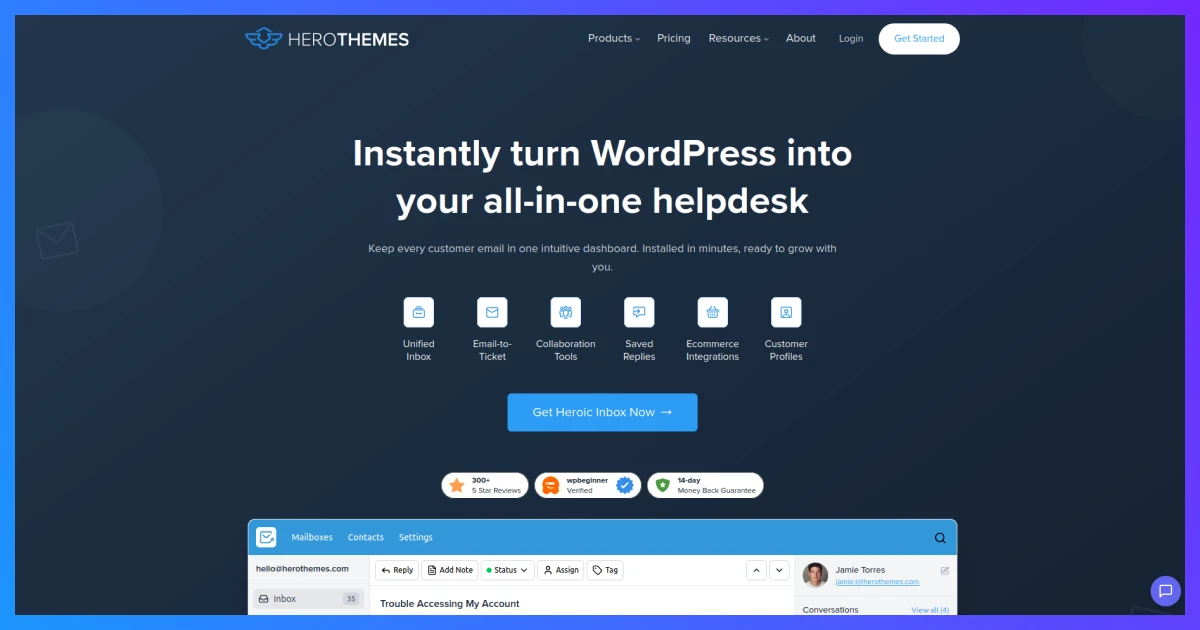Heroic Inbox WordPress helpdesk plugin