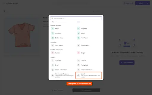 Add the Optiontics Upsells Block