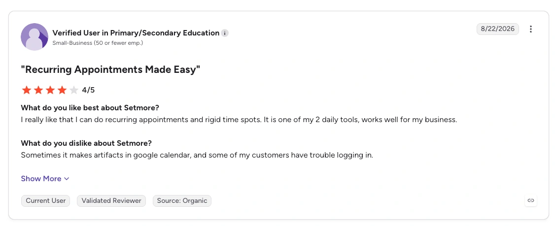 Setmore Review