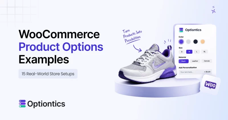 WooCommerce product page with custom product options for toppings, size, and crust